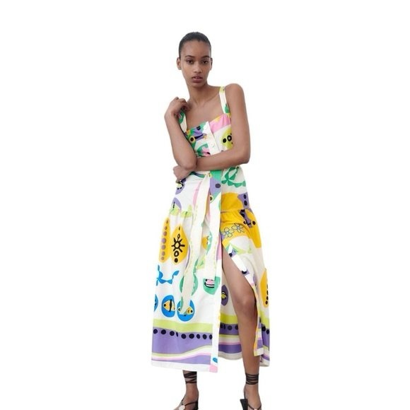 ZARA ~ PRINTED MIDI DRESS - Picture 4 of 17